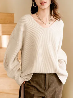 100% Cashmere V-Neck Sweater