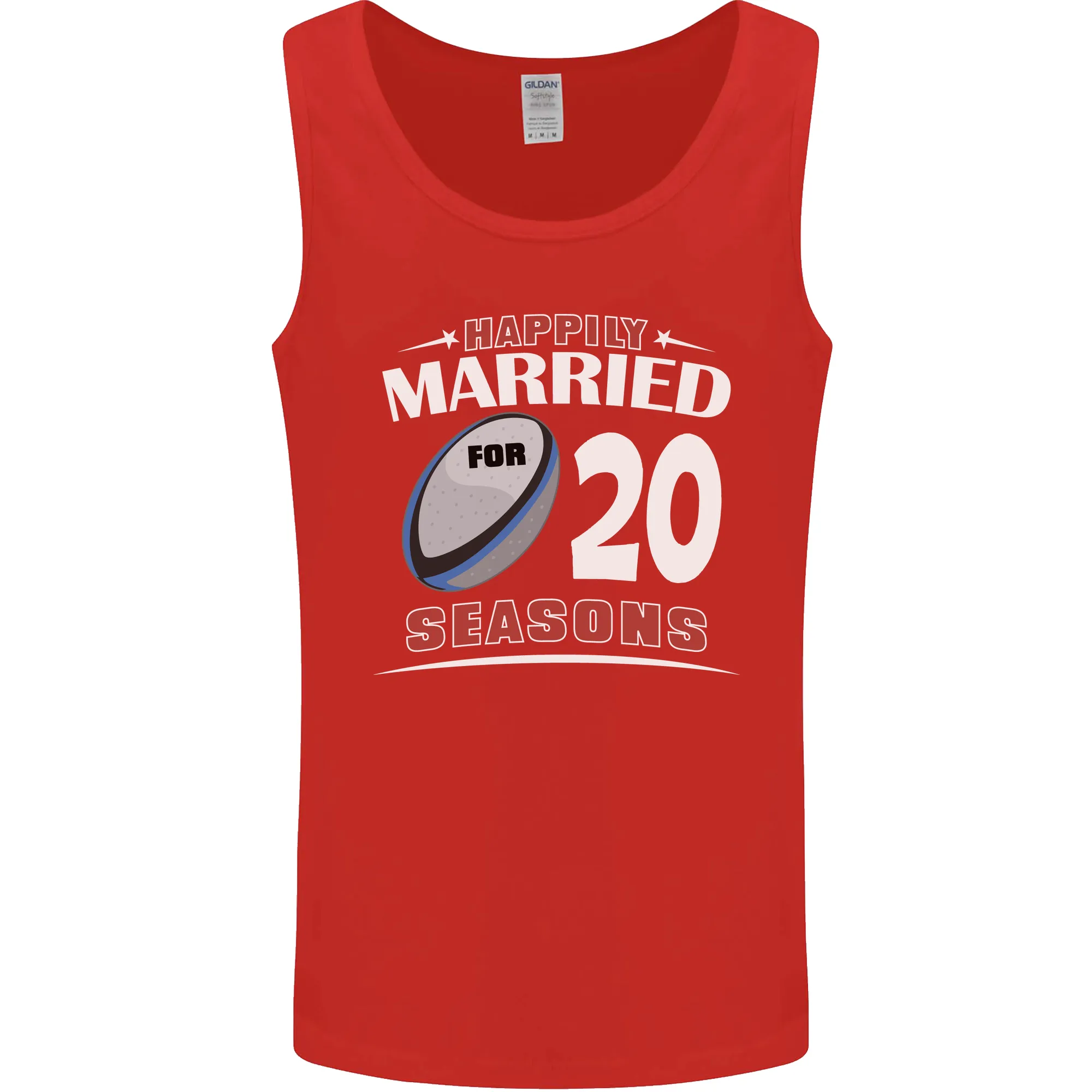 20 Year Wedding Anniversary 20th Rugby Mens Vest Tank Top