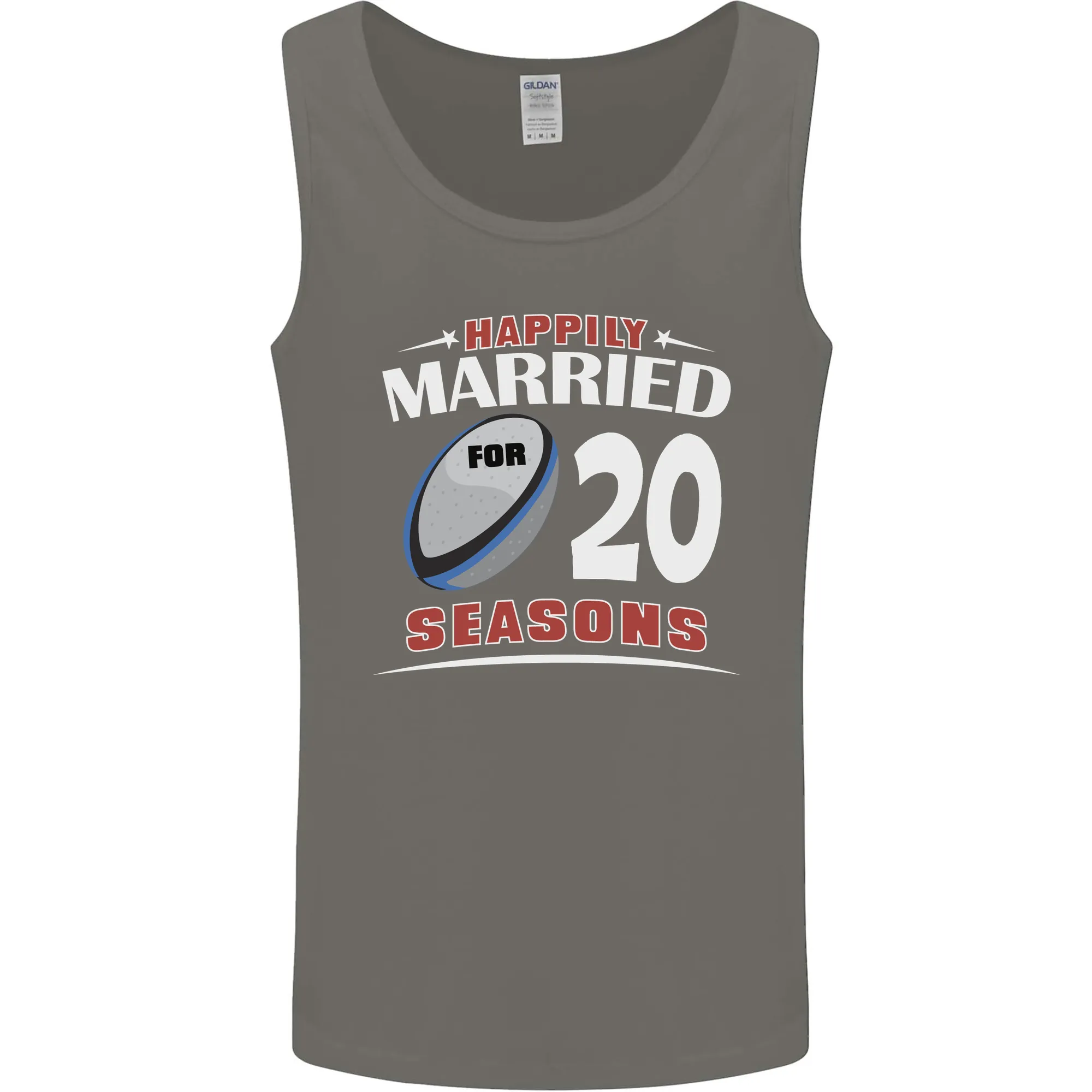 20 Year Wedding Anniversary 20th Rugby Mens Vest Tank Top