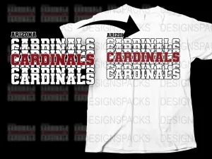 Arizona Cardinals Repeat Design Graphic Png Digital Download