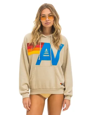 AVIATOR NATION  LOGO STITCH UNISEX PULLOVER RELAXED HOODIE - SAND