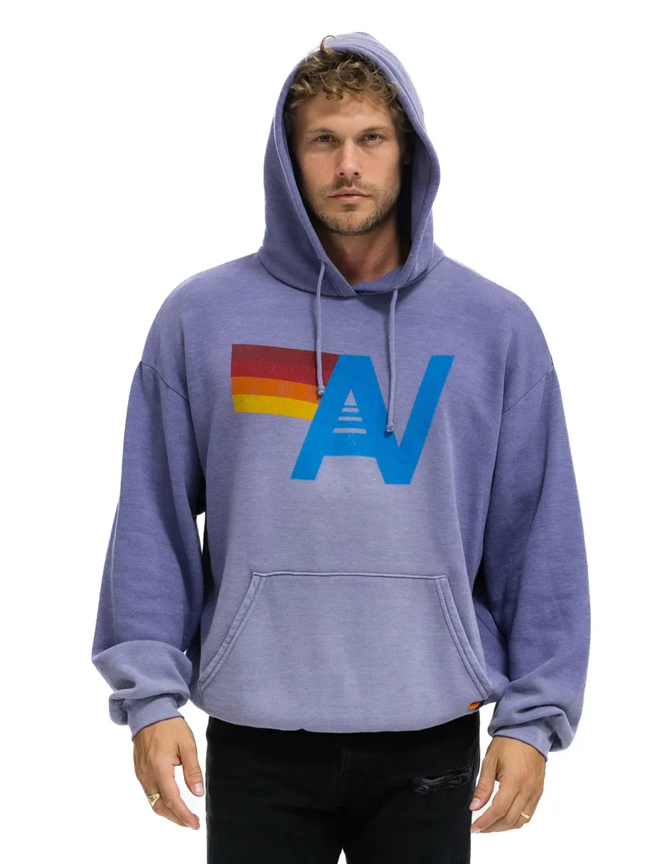 AVIATOR NATION UNISEX VINTAGE LOGO RELAXED PULLOVER HOODIE - FADED GRAPE