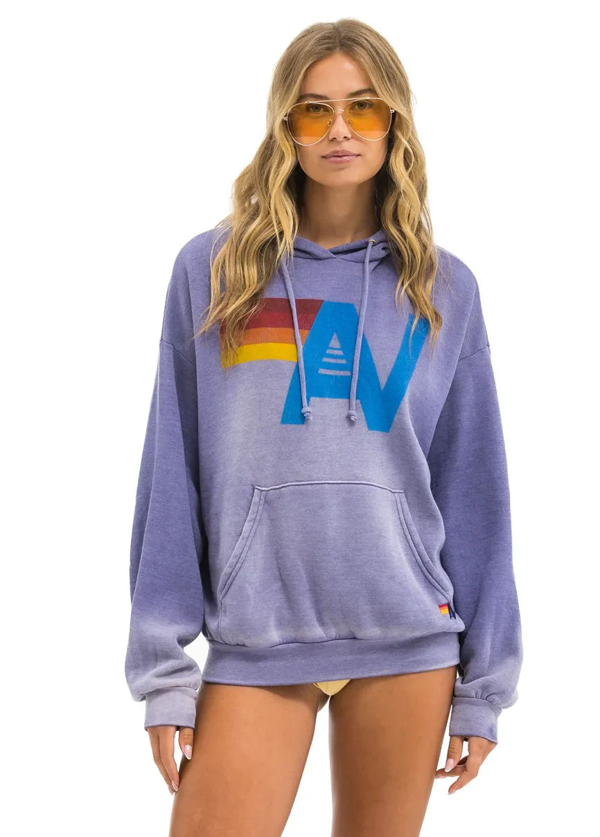 AVIATOR NATION UNISEX VINTAGE LOGO RELAXED PULLOVER HOODIE - FADED GRAPE