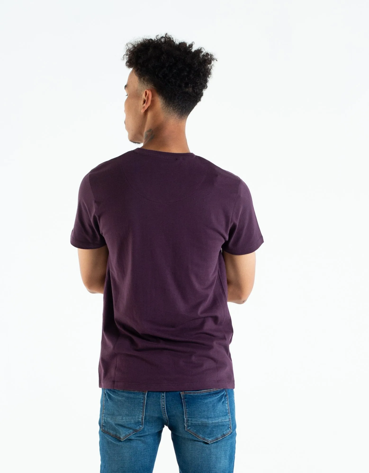 Basic Scott V Neck Tee Black Cherry