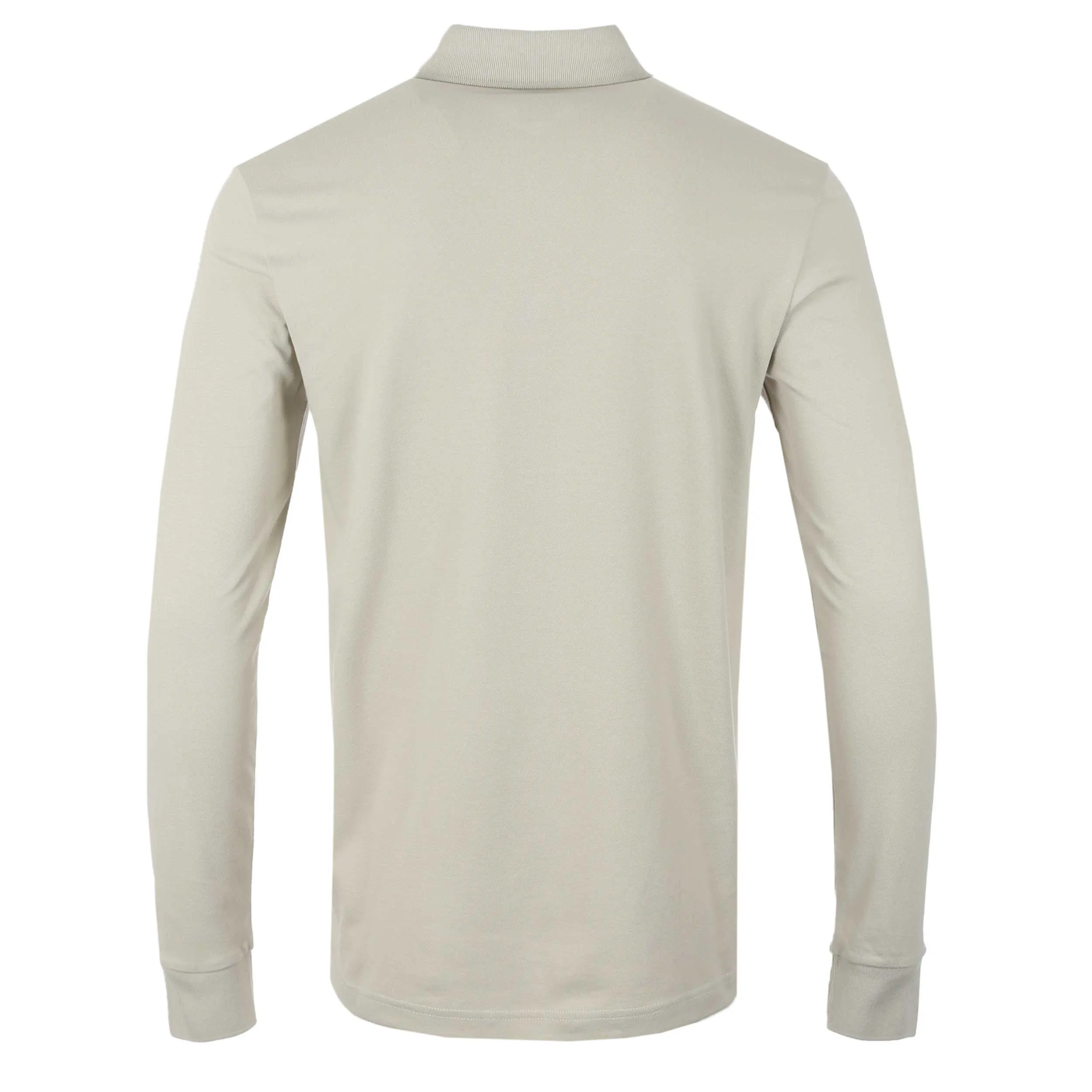 BOSS Passerby Long Sleeve Polo Shirt in Light Beige