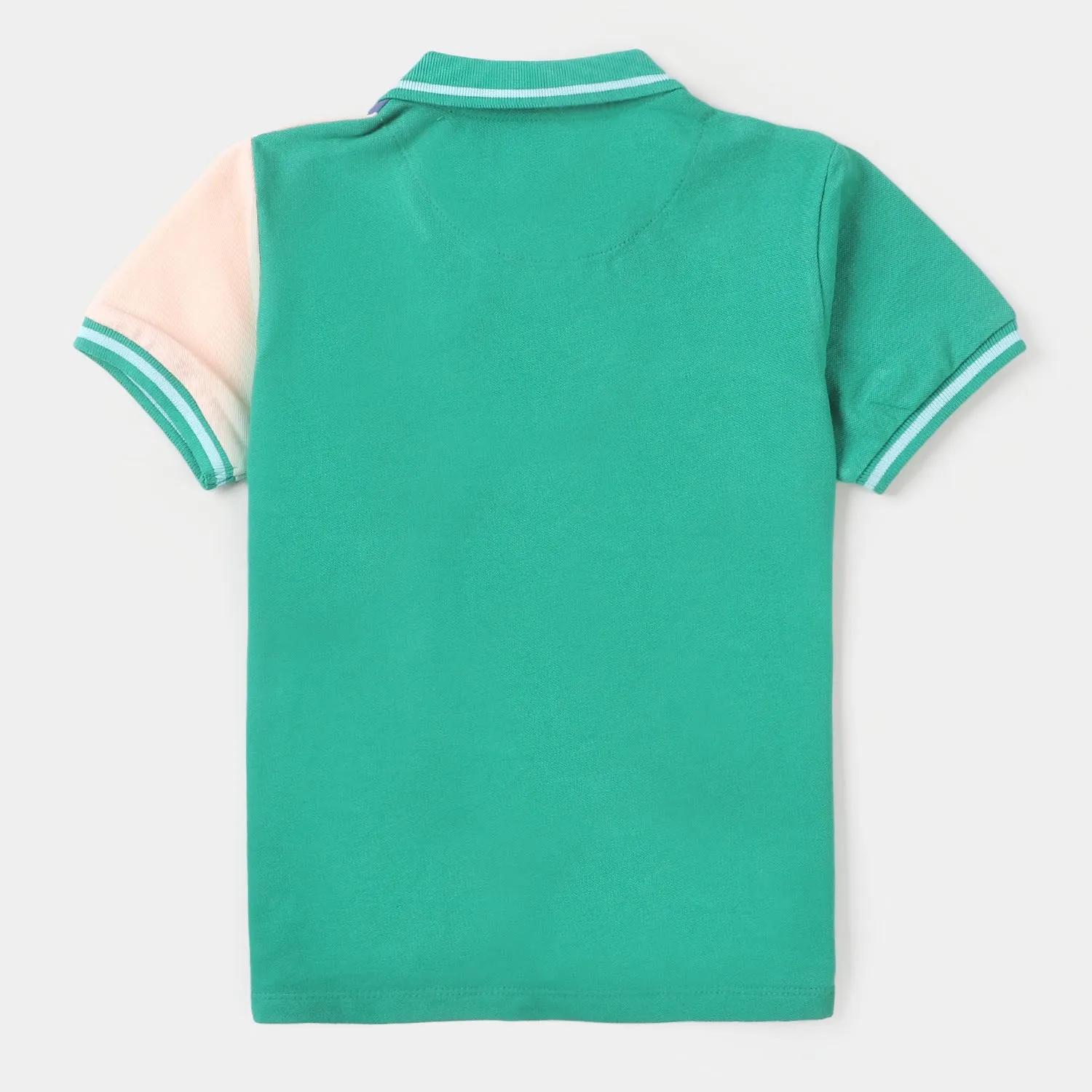 Boys Cotton Polo T-shirt Character - Holly Green