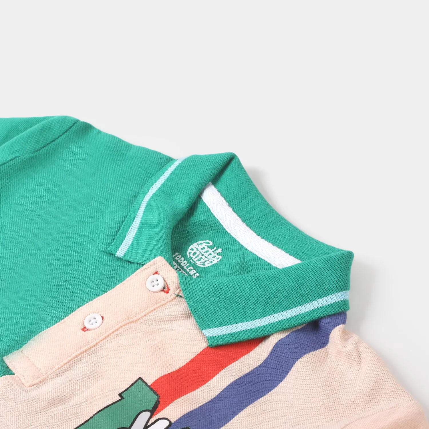 Boys Cotton Polo T-shirt Character - Holly Green