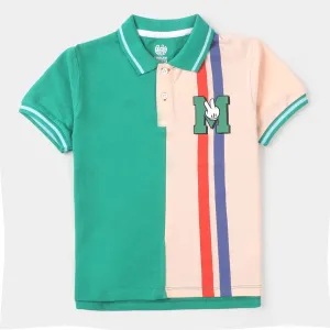 Boys Cotton Polo T-shirt Character - Holly Green