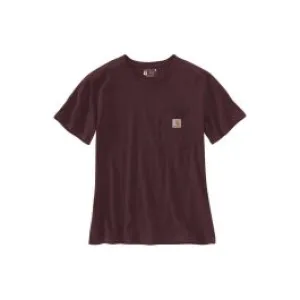 Carhartt&#x20;103067&#x20;Women&#x27;s&#x20;Pocket&#x20;s&#x2F;s&#x20;T-Shirt&#x20;-&#x20;Deep&#x20;Wine