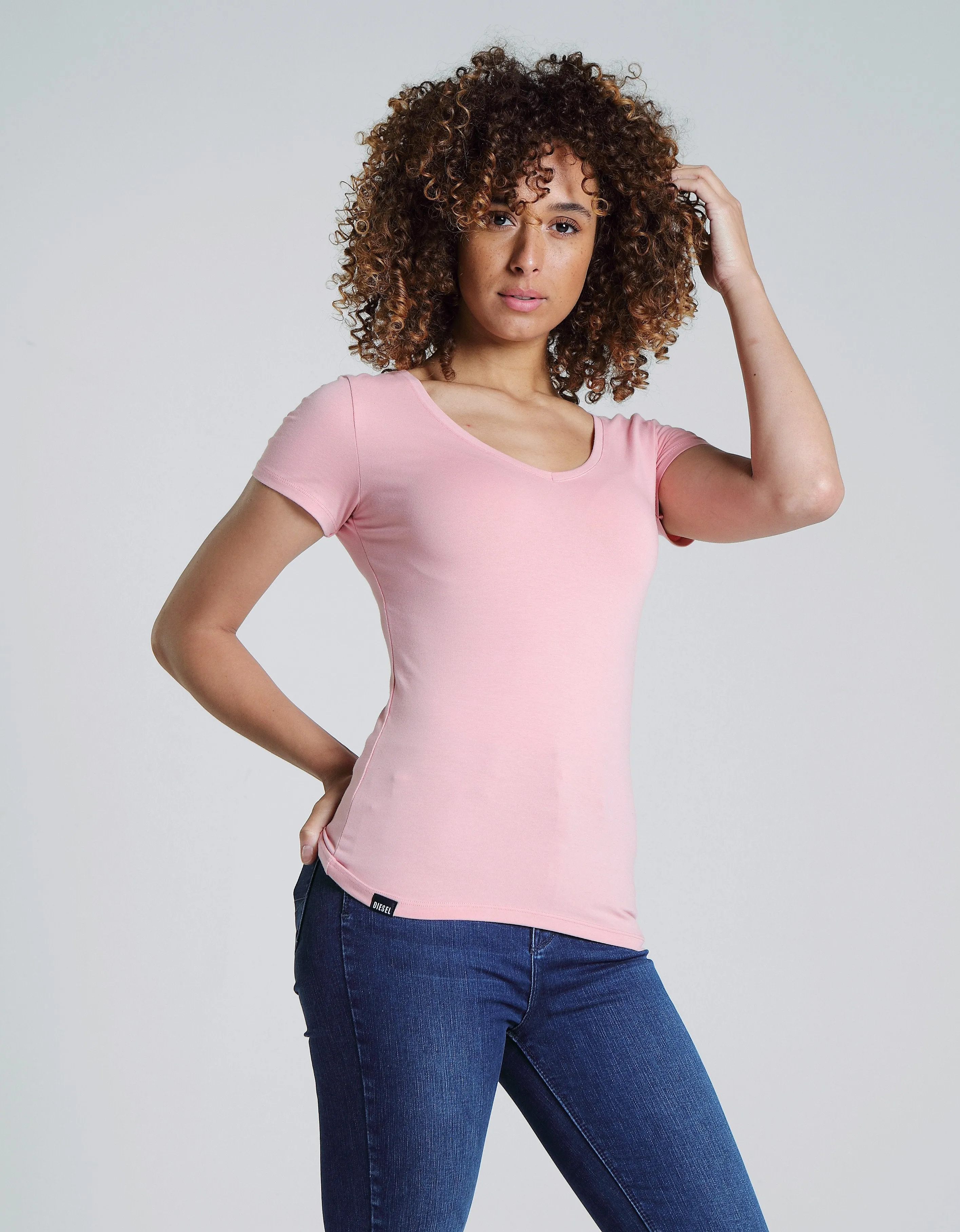 Clara V Neck Basic Blush