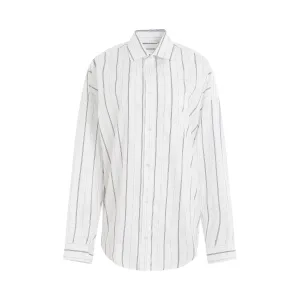 Cocoon Shirt in White/Navy