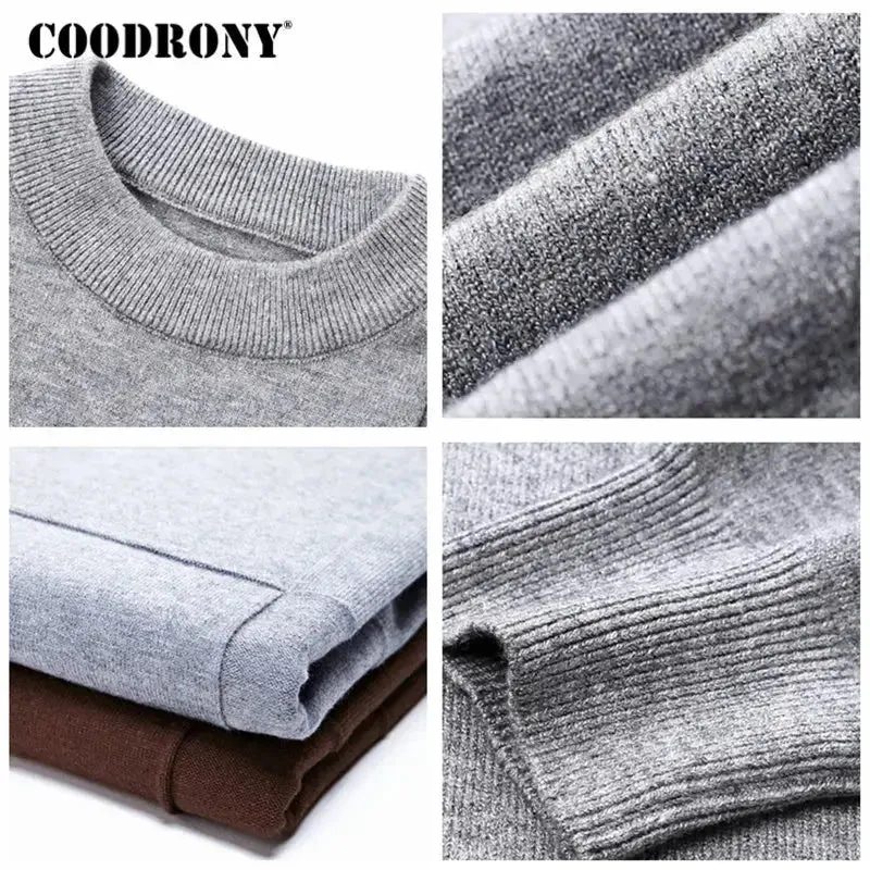 COODRONY Men's Winter Christmas Sweater Men Pullover Men Cashmere Turtleneck Pull