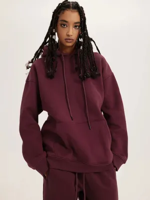 Cozy Solid Color Plush Fashion Oversized Hoodie