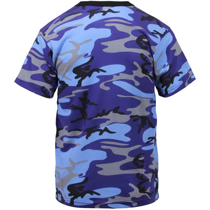 Electric Blue Camouflage - Military T-Shirt