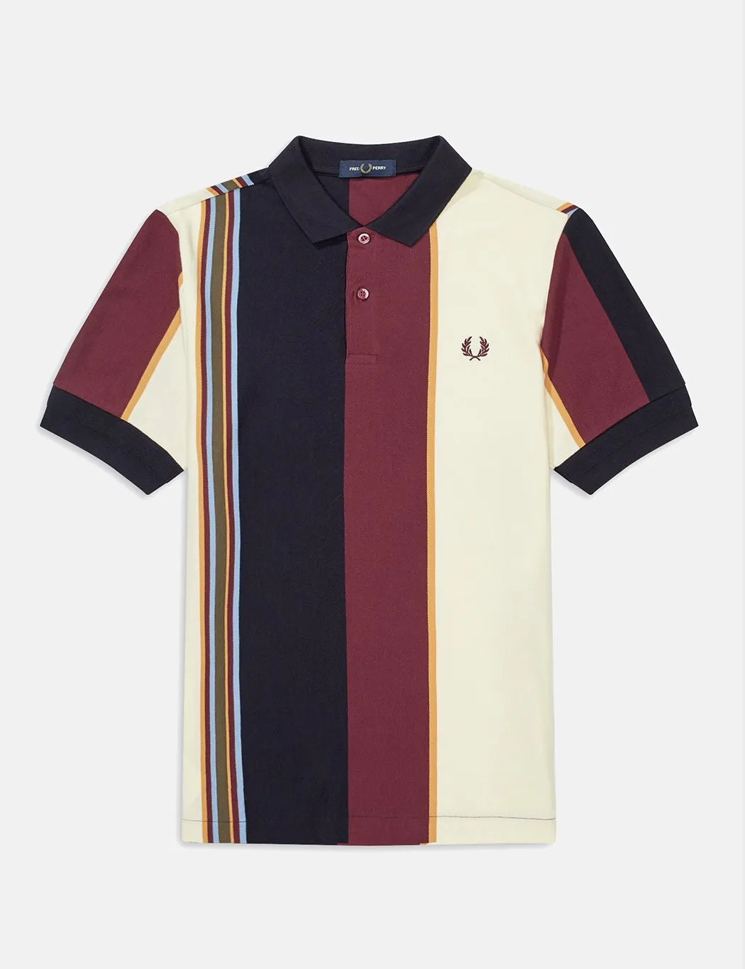 Fred Perry Vertical Stripe Polo Shirt - Navy Blue