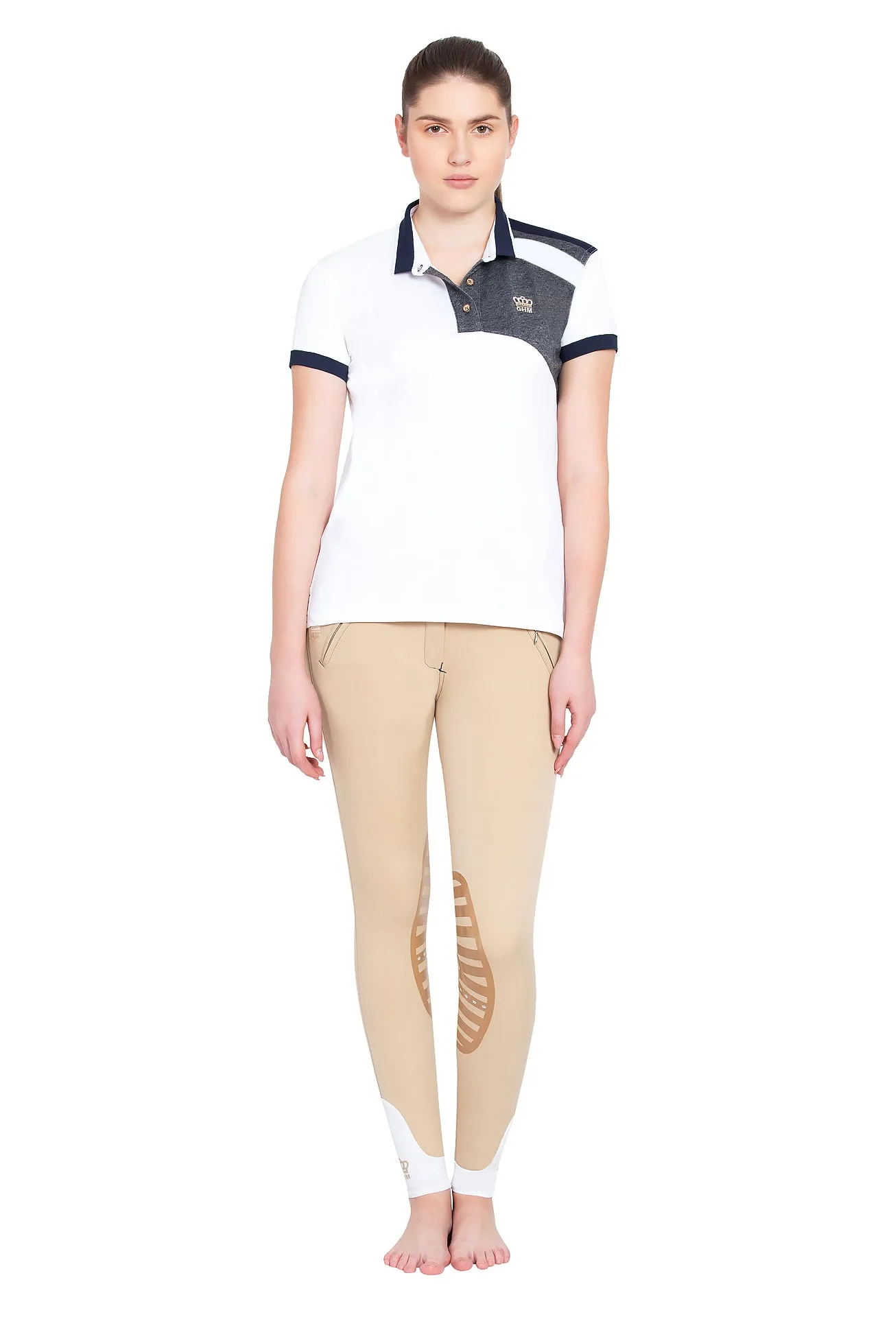 George H Morris Ladies Hunter Short Sleeve Polo Sport Shirt