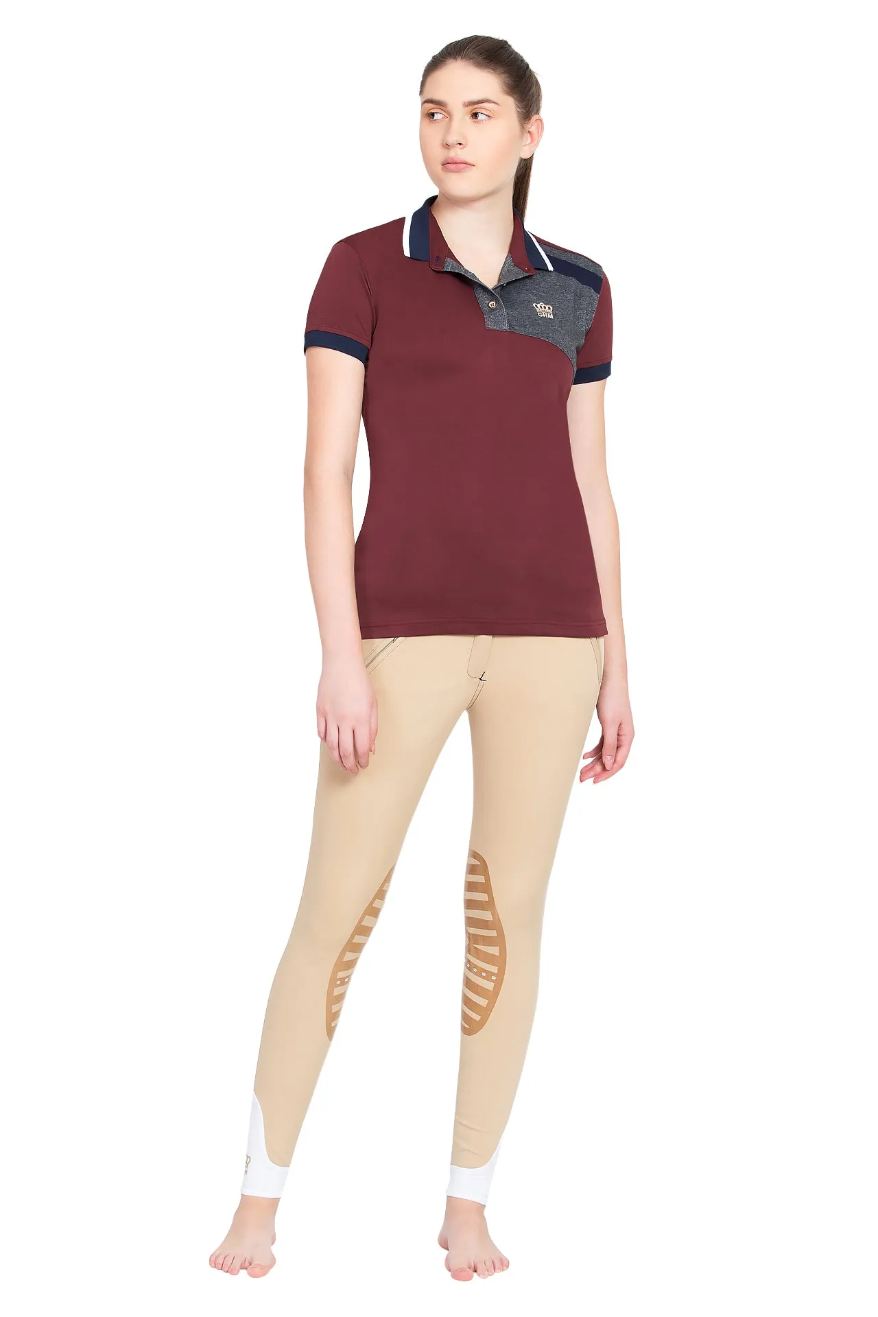 George H Morris Ladies Hunter Short Sleeve Polo Sport Shirt