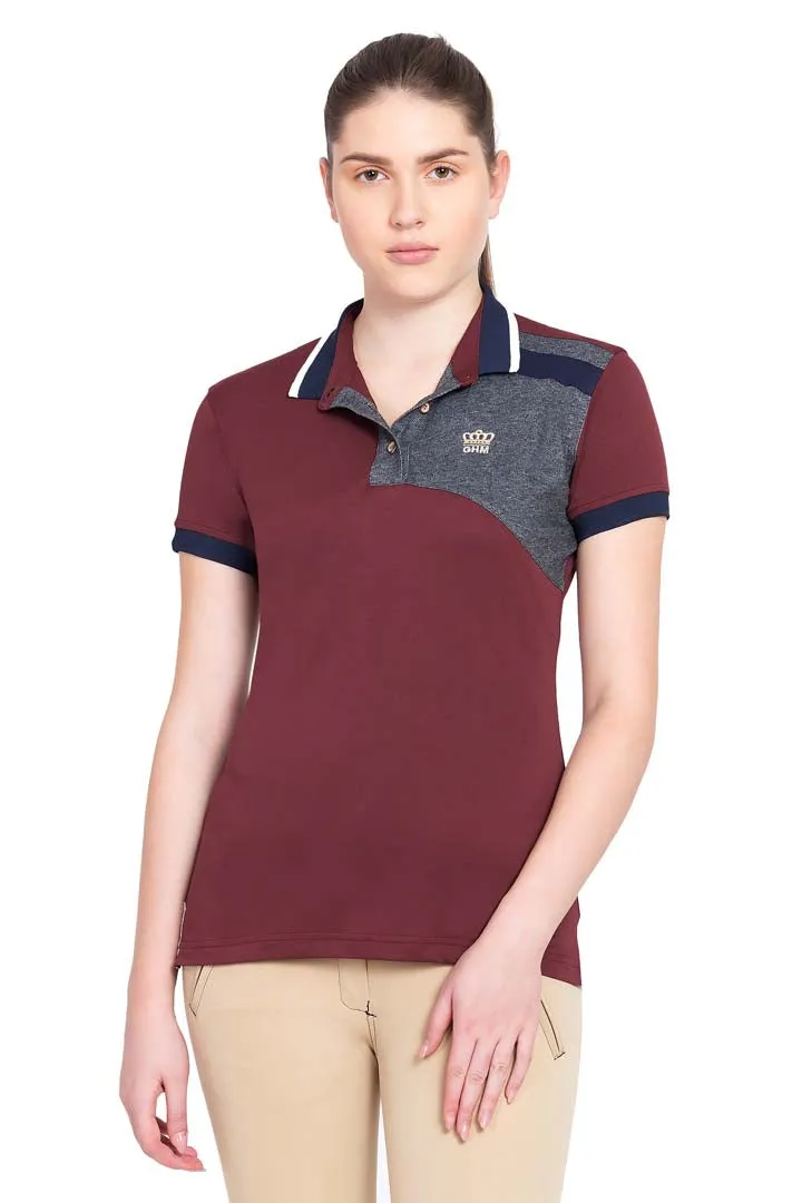 George H Morris Ladies Hunter Short Sleeve Polo Sport Shirt