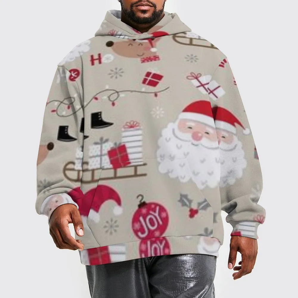 Happy Christmas Gift Graphic Pullover With Kangaroo Pocket Hoodies