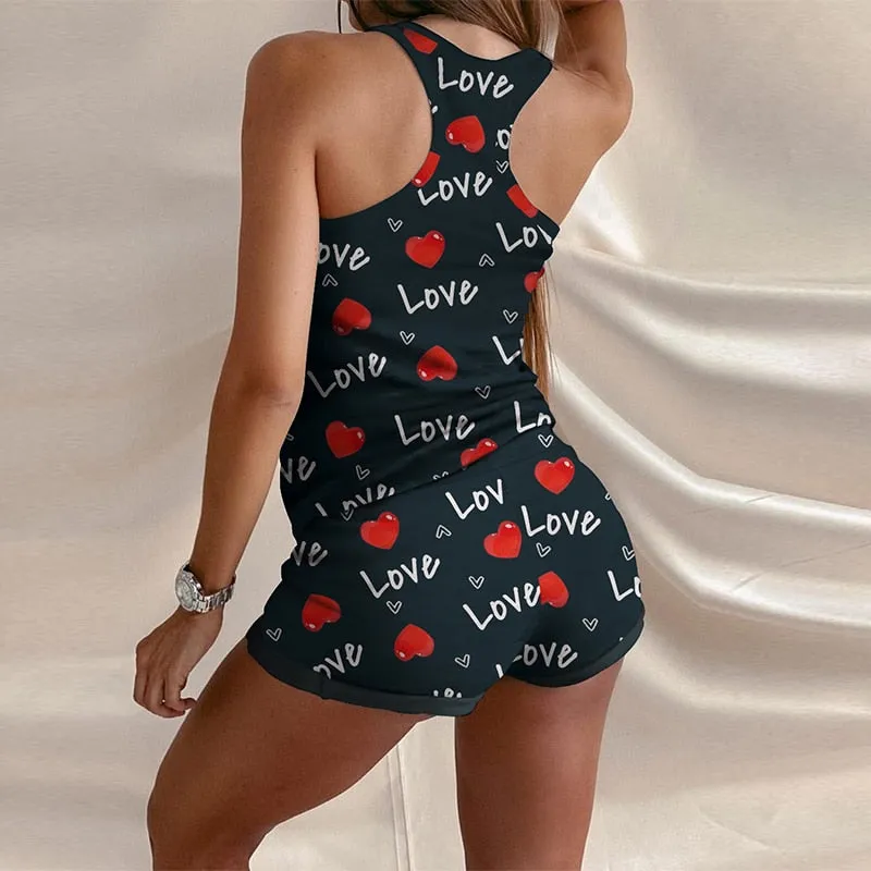 Heart of Gold Casual Women's Short Pajama Set