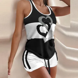 Heart of Gold Casual Women's Short Pajama Set