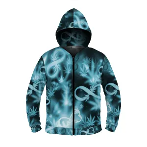 Infinity Blue Cosmos Zipper Hoodie