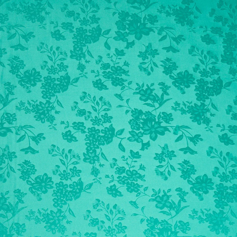 Jade Green Floral Jacquard Pure Silk