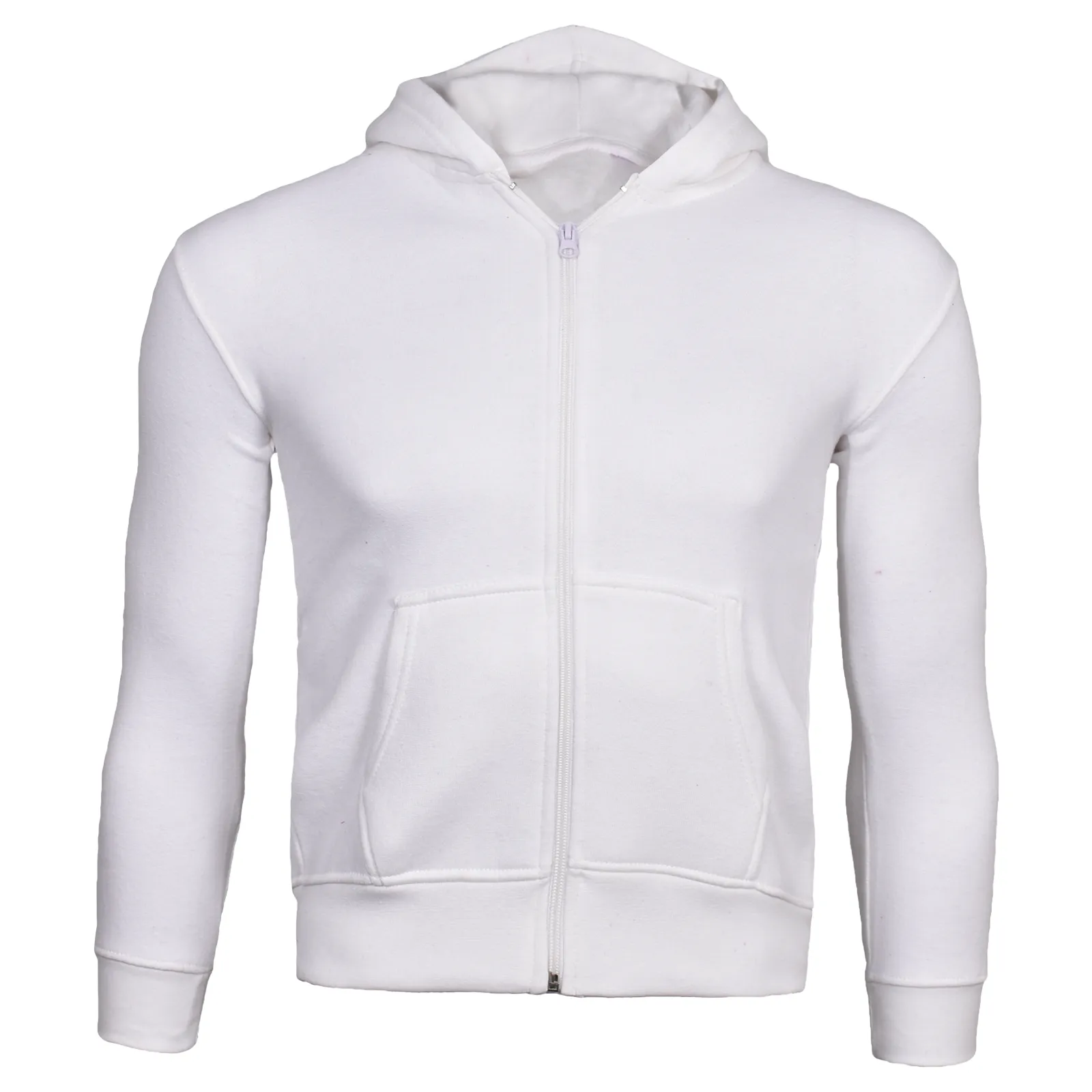 Kids Unisex Plain Zip up Hoodie - No Cord