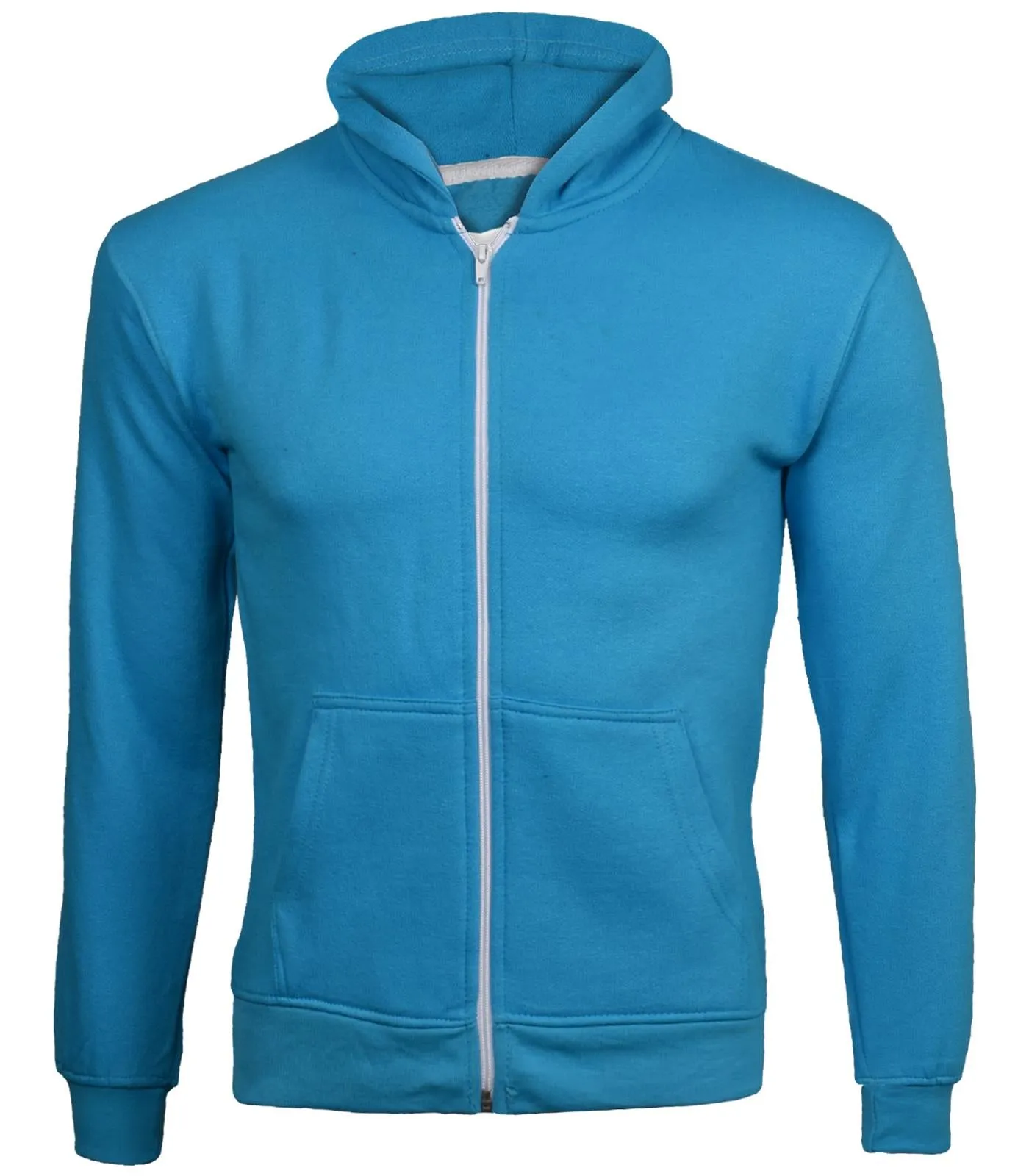 Kids Unisex Plain Zip up Hoodie - No Cord