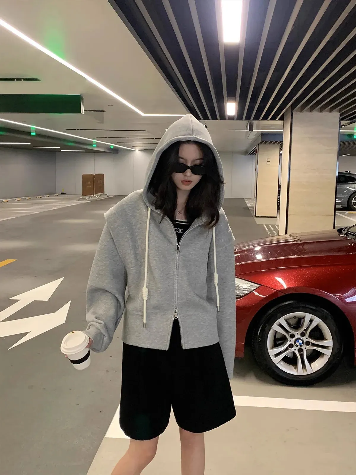 Korean Autumn Winter Casual Female Zipper Hoodie