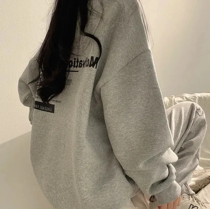 Korean Fashion Oversized Long Sleeve Sweatshirts/Loose Pullovers Harajuku Womens