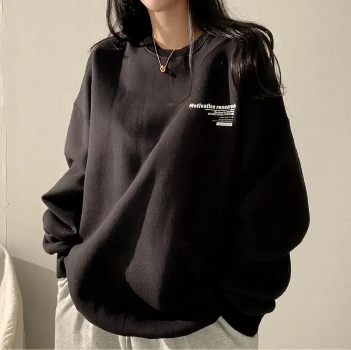 Korean Fashion Oversized Long Sleeve Sweatshirts/Loose Pullovers Harajuku Womens