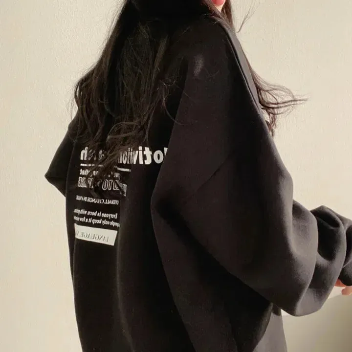 Korean Fashion Oversized Long Sleeve Sweatshirts/Loose Pullovers Harajuku Womens