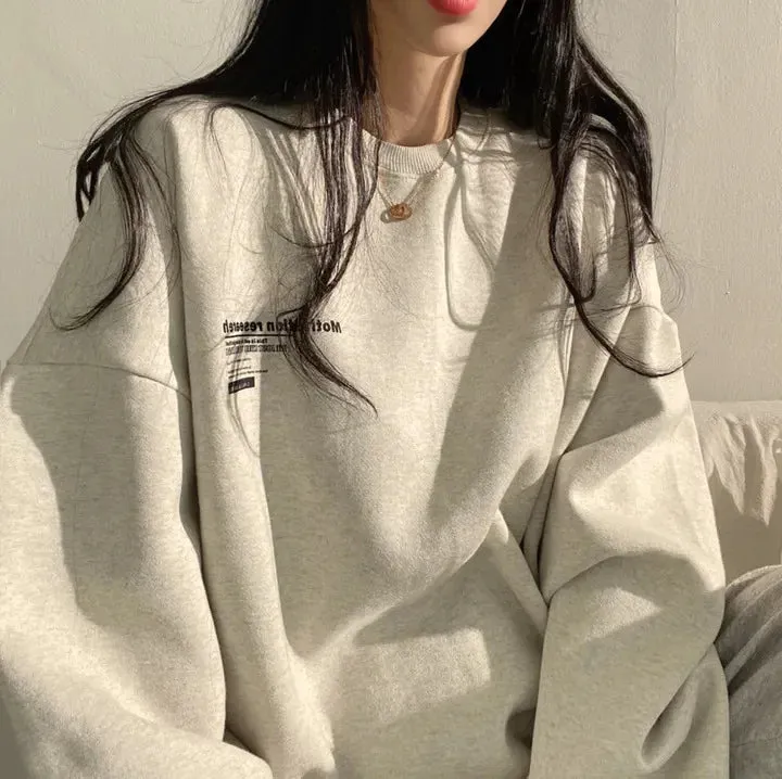 Korean Fashion Oversized Long Sleeve Sweatshirts/Loose Pullovers Harajuku Womens