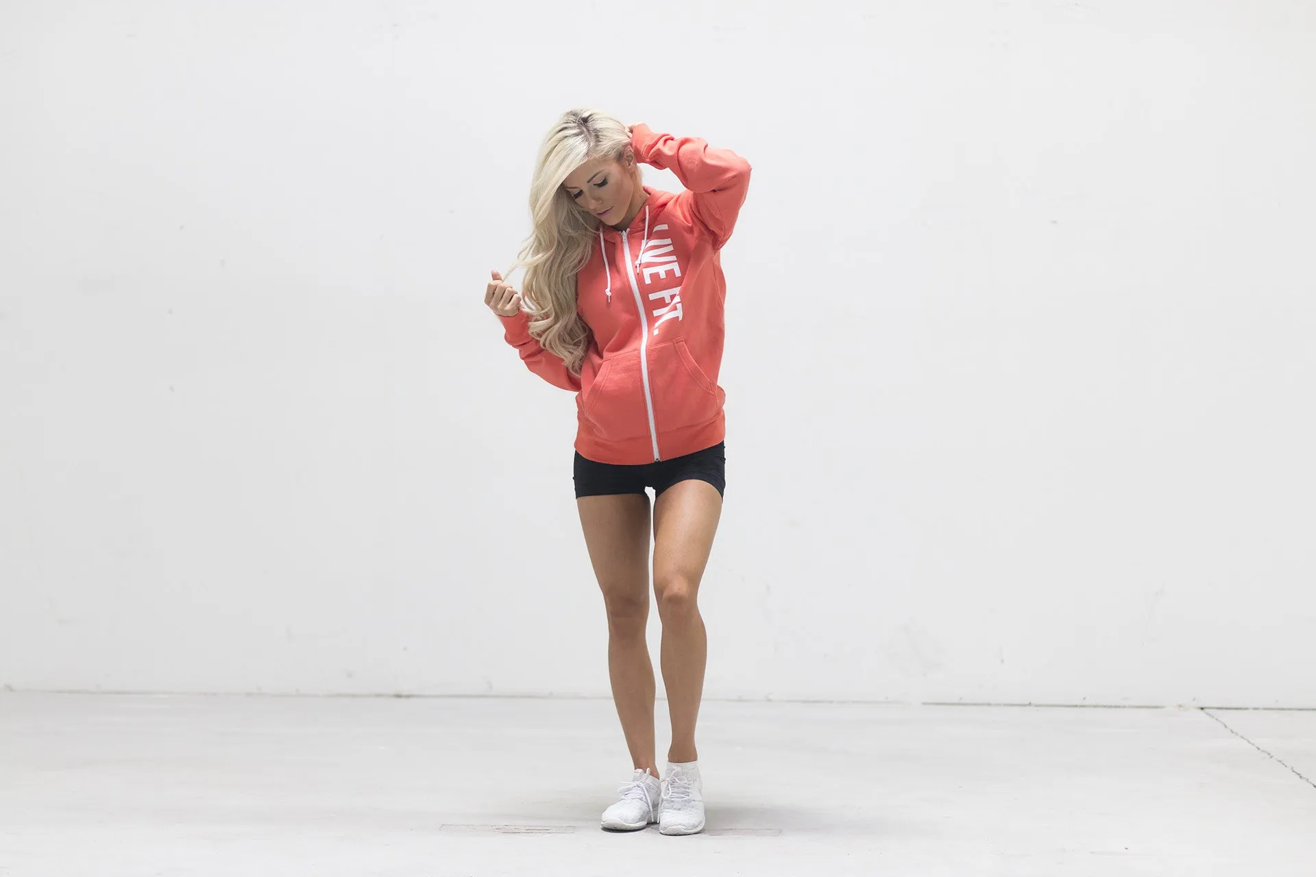 Live Fit Zip Up - Coral