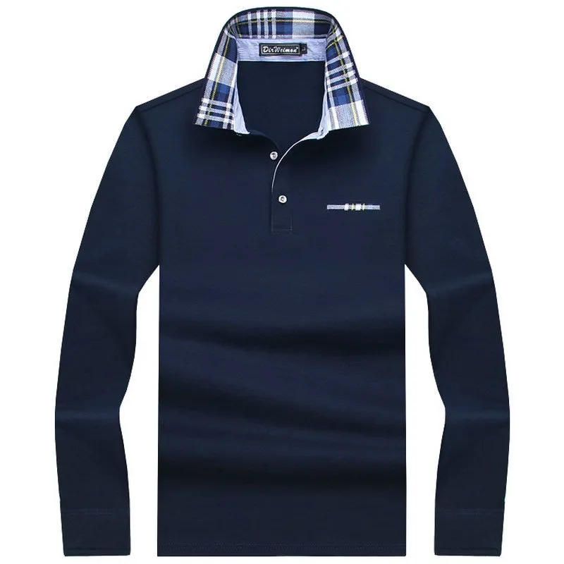 Long Sleeve Solid Polo Style Shirt