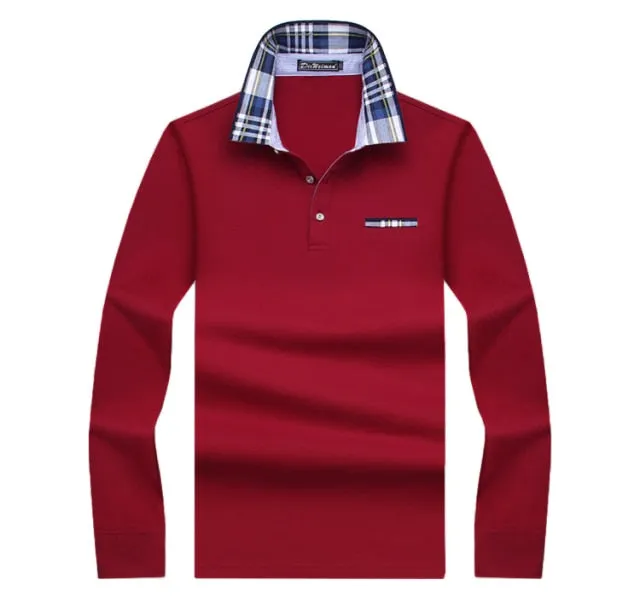 Long Sleeve Solid Polo Style Shirt