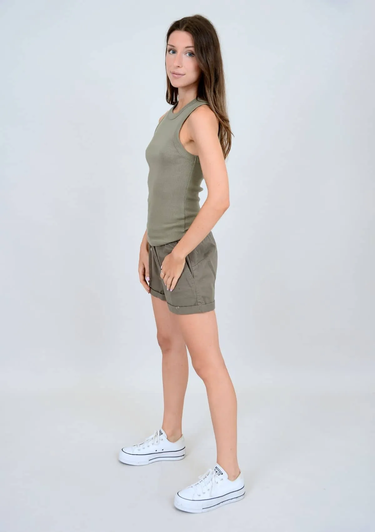 Maria Muscle Tank Top - Olive