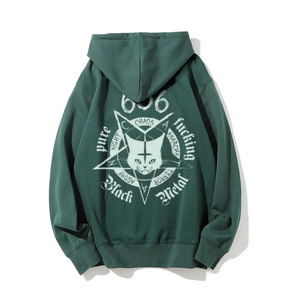 Mens CHAOS Cat Graphic Hoodies