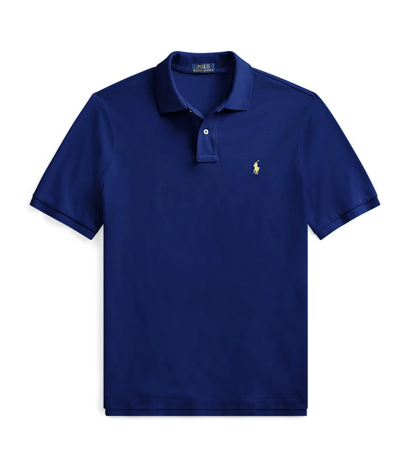 Men's Custom Slim Fit Mesh Polo Shirt Dark Blue