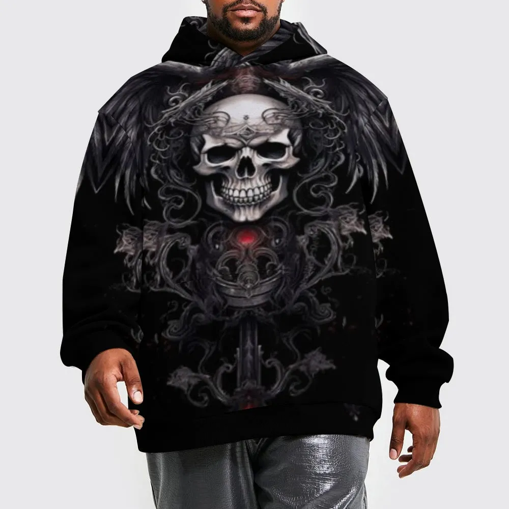 Mens Halloween Badass Skull 3D Print Hoodies