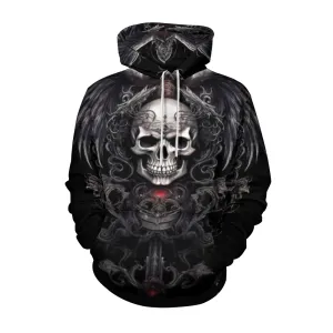 Mens Halloween Badass Skull 3D Print Hoodies