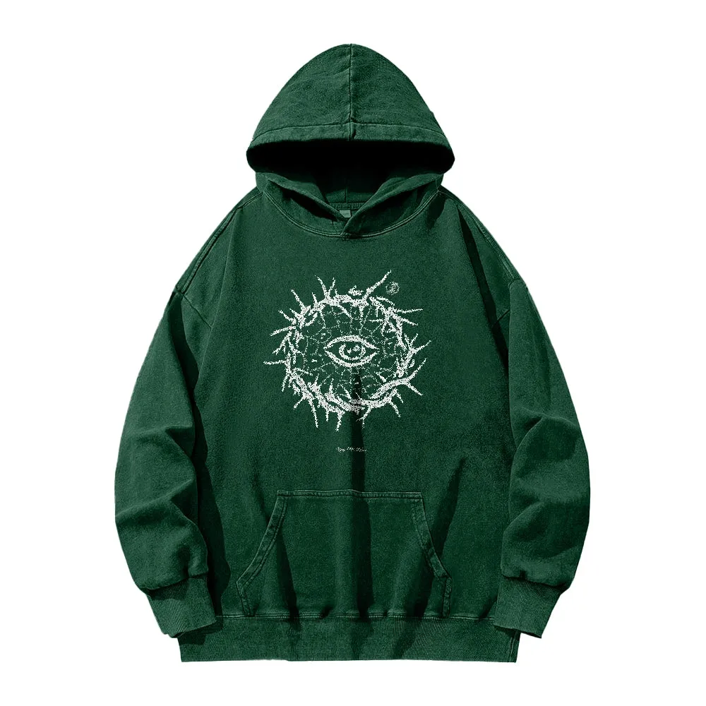 Mens Vintage Darkness Eye Print Hoodies