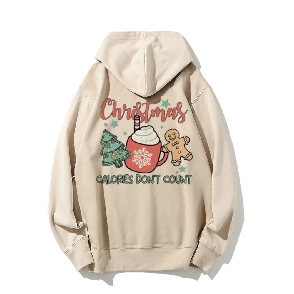 Merry Christmas Party Graphic Pullover With Kangaroo Pocket Hoodies