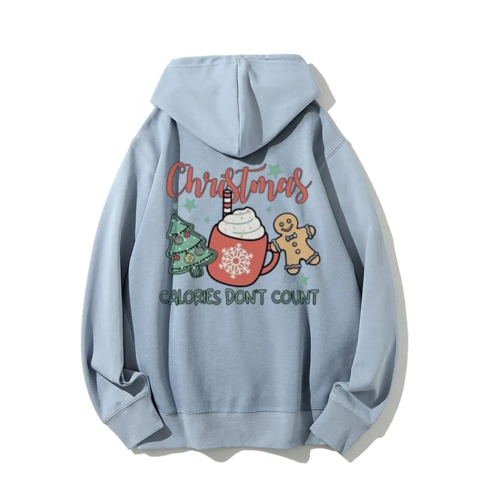 Merry Christmas Party Graphic Pullover With Kangaroo Pocket Hoodies