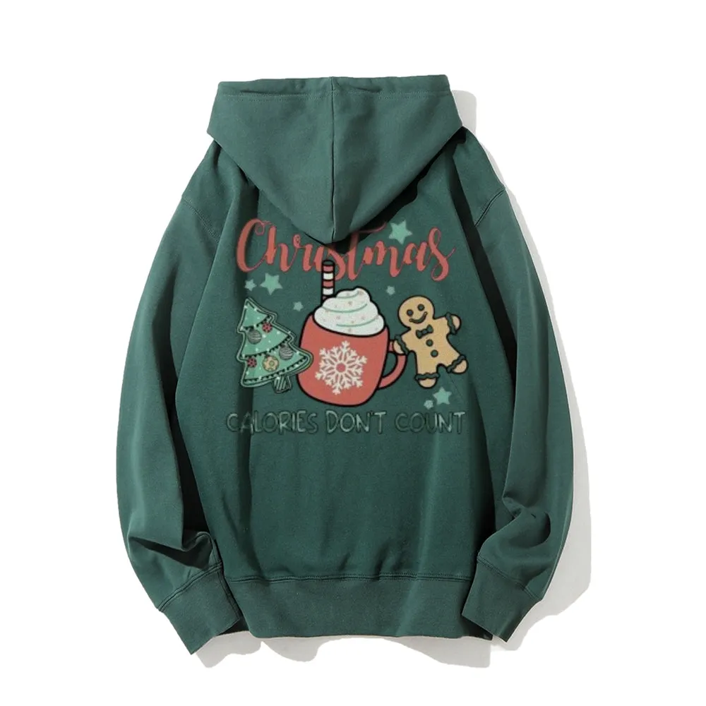 Merry Christmas Party Graphic Pullover With Kangaroo Pocket Hoodies