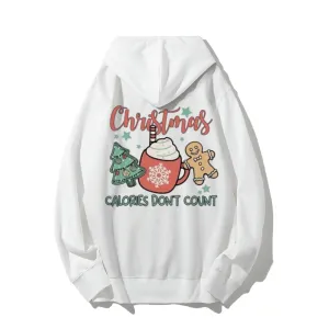 Merry Christmas Party Graphic Pullover With Kangaroo Pocket Hoodies