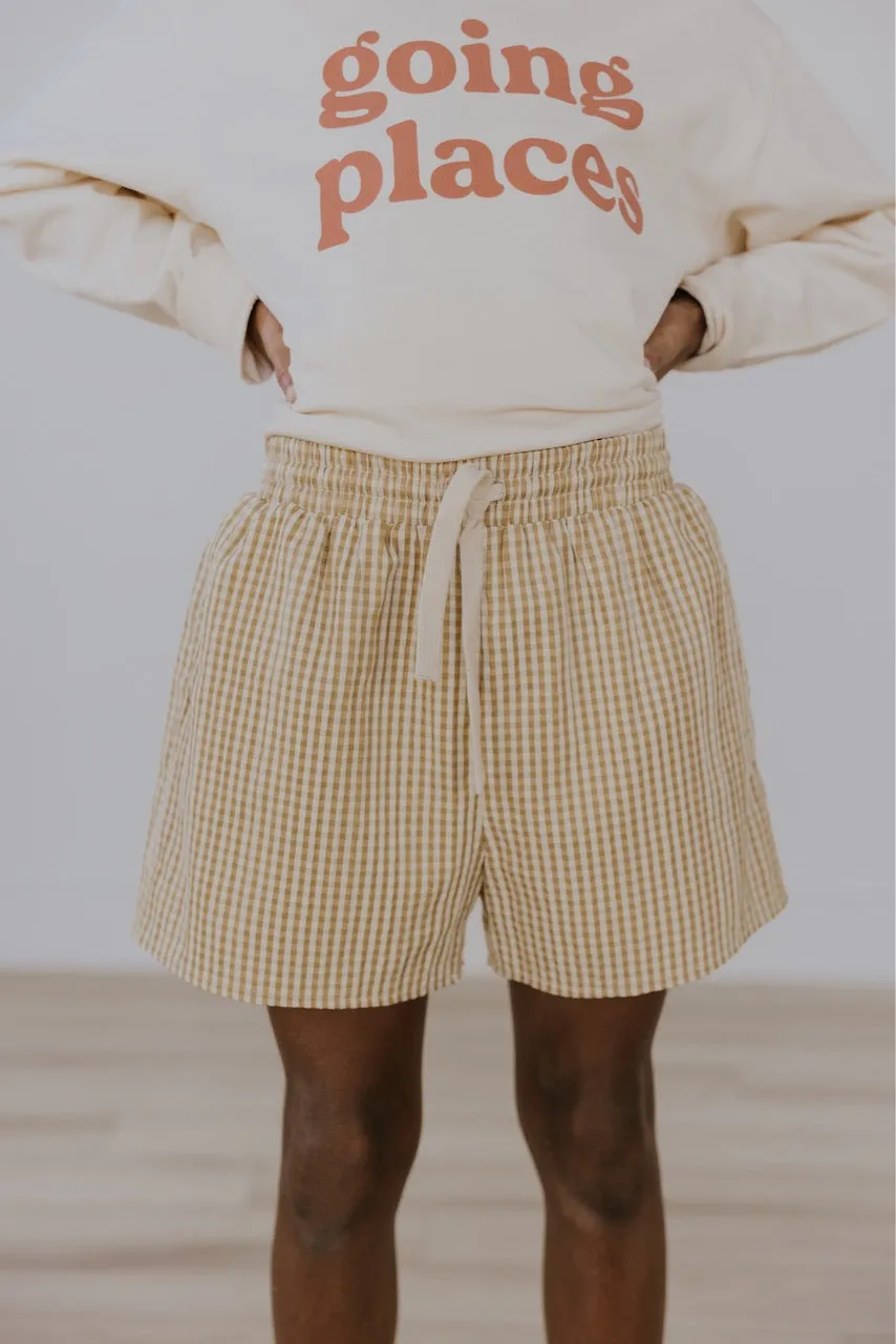 Mini We Were Gold Tie Waist Shorts