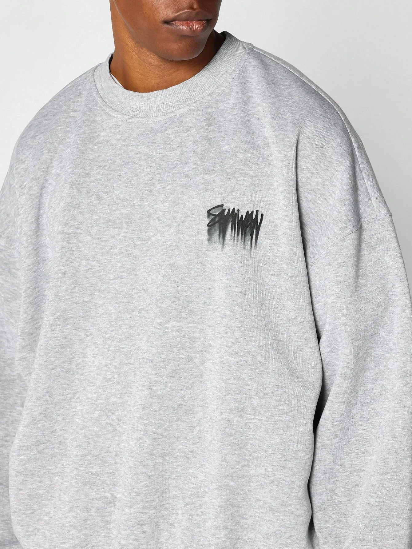 Oversized Fit Sweatshirt With Graffiti Graphic Print