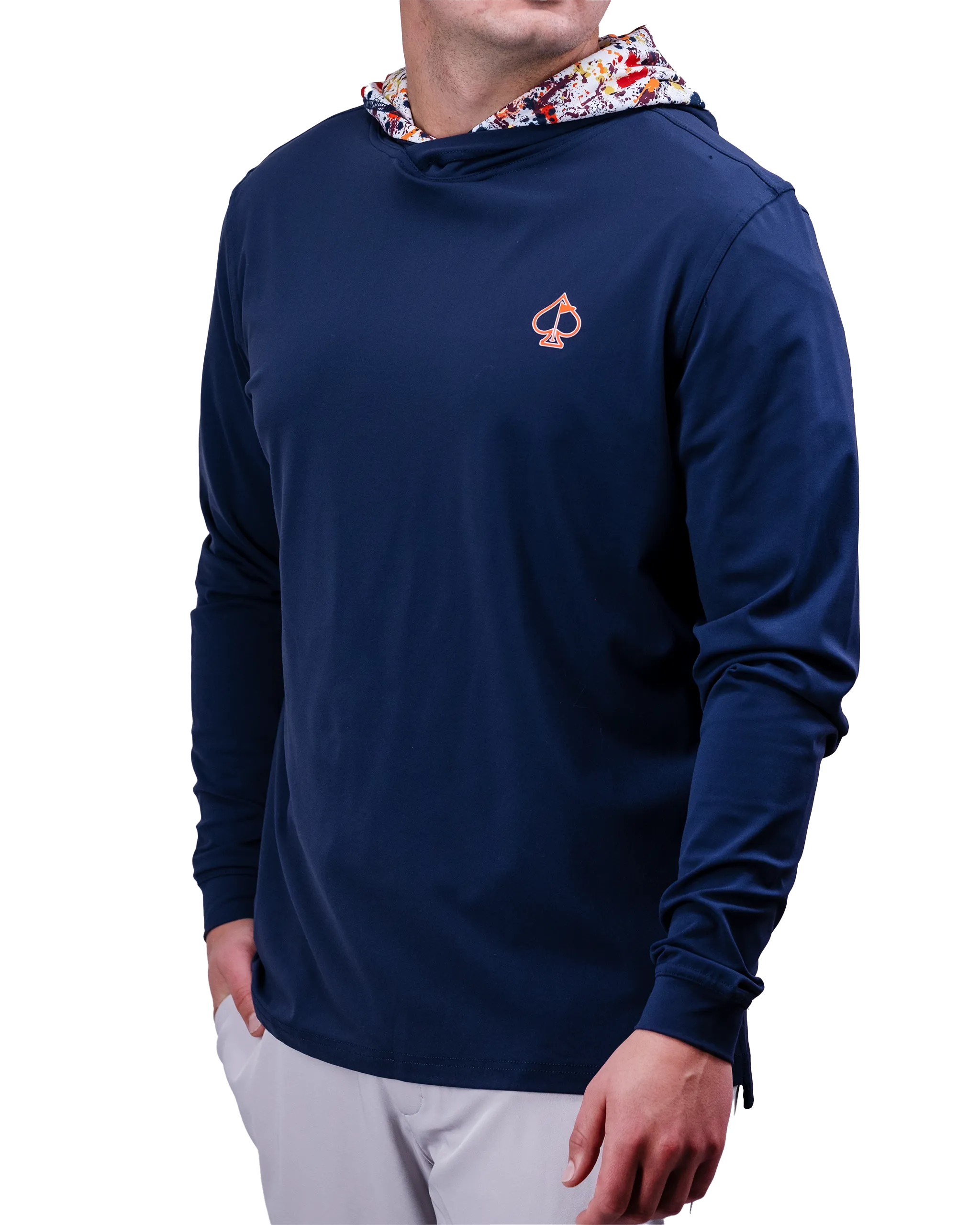 Performance Golf Hoodie - Navy Splatter